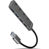 AXAGON HUE-MSA - USB 3.2 Gen 1 Hub - Metal - 4x USB-A Poorten - 20 cm USB-kabel