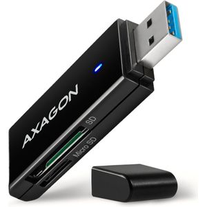 AXAGON SLIM Card Reader - 2 Slot - USB 3.2 - SD/microSD - Zwart