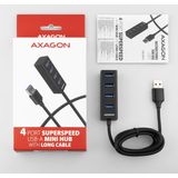 AXAGON USB 3.2 Gen 1 Hub - 4 Poorten - Zilver