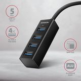 AXAGON USB 3.2 Gen 1 Hub - 4 Poorten - Zilver