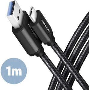 AXAGON - USB-kabel - USB 3.2 Gen1 - USB-C - USB-A - 1.00 m - Zwart