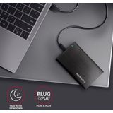AXAGON - EE25-A6C - Externe Behuizing - Zwart - USB-C 3.2 Gen 1 - SATA 6G - 2.5 inch