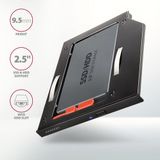 AXAGON - RSS-CD09 - SSD/HDD Caddy - Aluminium - 9.5 mm