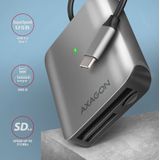 AXAGON CRE-S3C External card reader USB-C 3.2 Gen 1, 3-slot & lun SD/microSD/CF, UHS-II