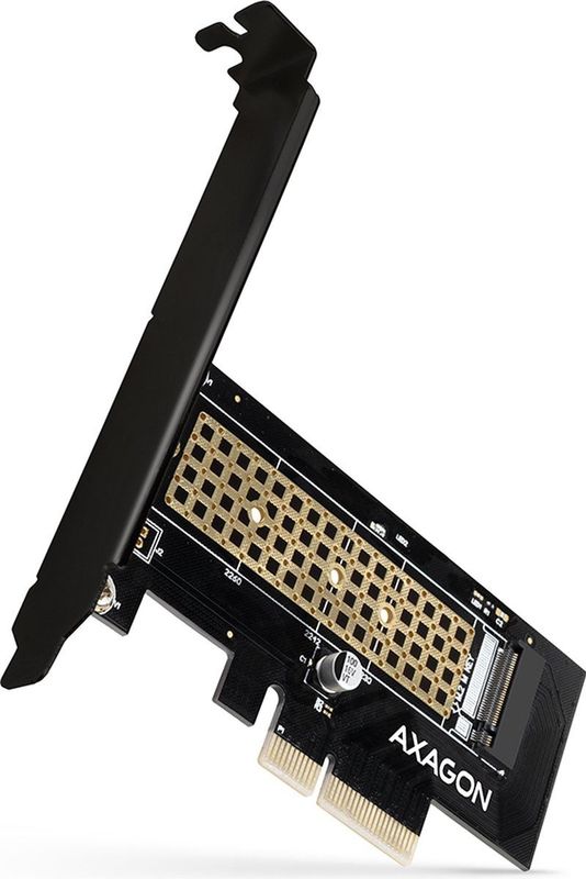 AXAGON PCEM2-ND PCE-E 3.0 8x - dual M.2 NVMe M-key slot adapter w. dataswitch, SP & LP, up to 110mm SSD