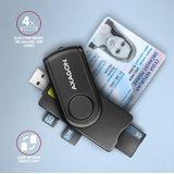 AXAGON CRE-SMP2A USB Smart Card Reader - SD MicroSD SIM PocketReader