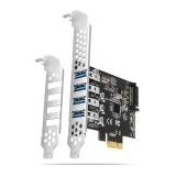 AXAGON - PCEU-43RS - PCIe Adapter - 4x USB3.0 - Zwart - Materiaal: Staal