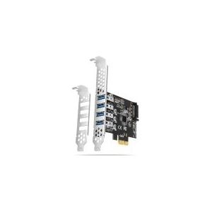 AXAGON - PCEU-43RS - PCIe Adapter - 4x USB3.0 - Zwart - Materiaal: Staal