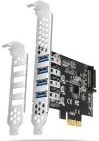 AXAGON - PCEU-43RS - PCIe Adapter - 4x USB3.0 - Zwart - Materiaal: Staal