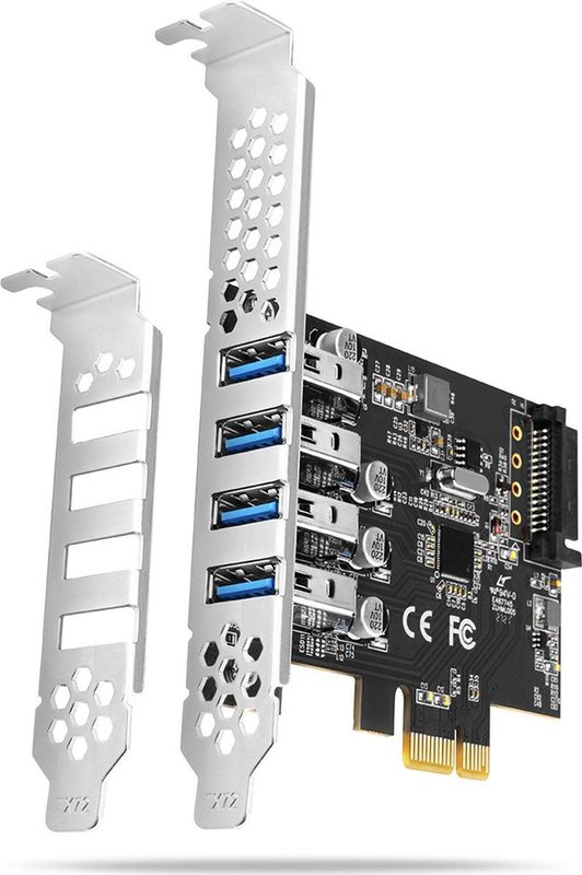 AXAGON PCEU-43RS PCIe Adapter 4x USB3.0 UASP VIA, 15-pin SATA power supply