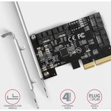 AXAGON PCES-SA4X4 PCIe Controller 4x internal SATA 6G port + LP