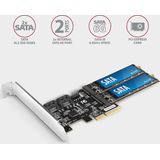 Axagon - PCES-SA4M2 - PCI-naar SATA Adapter - Zwart - 2 SATA III-poorten - 2 M.2 Slots