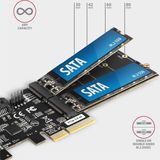 Axagon - PCES-SA4M2 - PCI-naar SATA Adapter - Zwart - 2 SATA III-poorten - 2 M.2 Slots