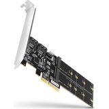 Axagon - PCES-SA4M2 - PCI-naar SATA Adapter - Zwart - 2 SATA III-poorten - 2 M.2 Slots