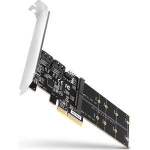 Axagon - PCES-SA4M2 - PCI-naar SATA Adapter - Zwart - 2 SATA III-poorten - 2 M.2 Slots