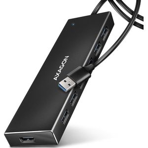 AXAGON HUE-F7A - USB Hub - Zilver - Aluminium - 1 m Kabel
