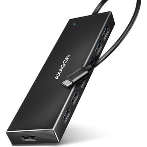 AXAGON HUE-F7A 7X USB 3.2 Gen 1 aluminium platte hub, 30 cm USB-C-kabel