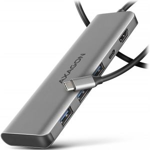 AXAGON HMC-5H USB 5Gbps hub, 3x USB-A, HDMI 4k/30Hz, PD 100W, 100cm USB-C cable