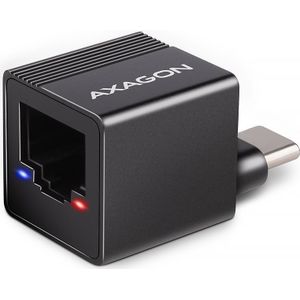 AXAGON - ADE-MINIC - USB-C 3.2 Gen 1 Gigabit Ethernet Adapter - Zwart
