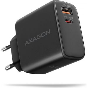 Axagon - ACU-PQ45 - USB-lader - Zwart - 2x poort (USB-A + USB-C) - 45 W