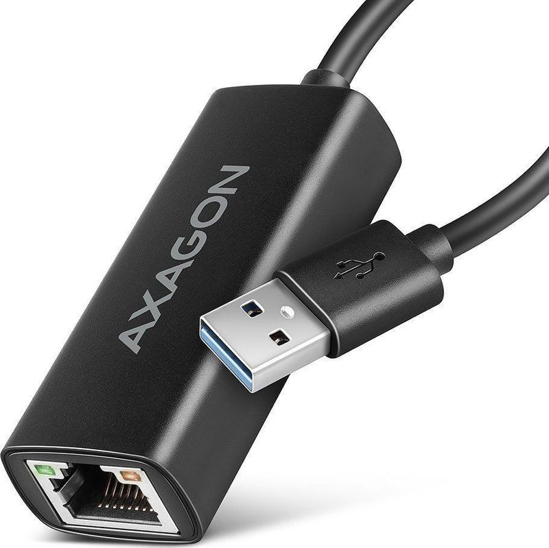 Axagon ADE-AR, USB-A 3.2 Gen 1 - Gigabit Ethernet s????ov?? karta, Realtek 8153, automatisch installeren (USB 3.0, RJ45 Gigabit Ethernet (1x)), Netwerkadapter, Zwart
