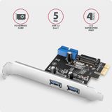 Axagon - PCEU-232RS - Uitbreidingskaart - Zwart - PCIe 4.0 x1 - 4x USB 3.0