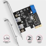 Axagon - PCEU-232RS - Uitbreidingskaart - Zwart - PCIe 4.0 x1 - 4x USB 3.0