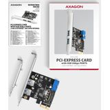 Axagon - PCEU-232RS - Uitbreidingskaart - Zwart - PCIe 4.0 x1 - 4x USB 3.0