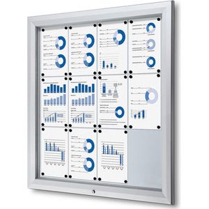 Showdown® Displays Schaukasten T silber 12x DIN A4