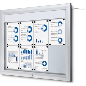 Vergrendelbaar Notitiebord Outdoor Verlicht Logo 8x A4 - Syna SCT8XA4PHLED - Horeca & Professioneel