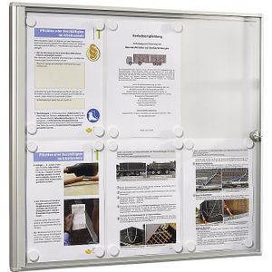 eurokraft basic Info-vitrinekast voor binnen, metalen achterwand, 6 vellen A4, h x b = 655 x 711 mm