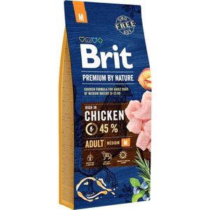 15 kg Brit Premium by Nature Adult M droog hondenvoer