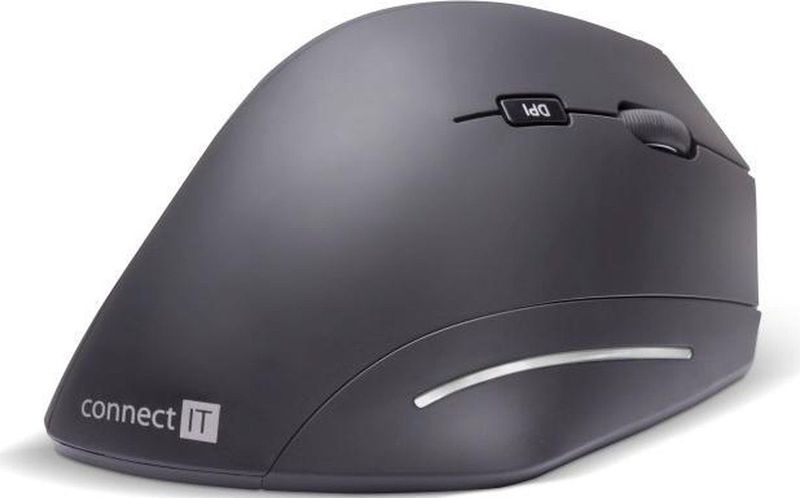 CONNECT IT - Ergonomische Draadloze Muis - Zwart - Optisch - DPI 1600