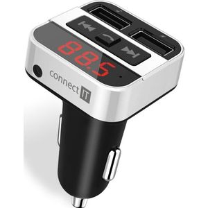 Connect IT Zender FM InCarz (CCC-8800-SL), Auto-adapter, Zilver