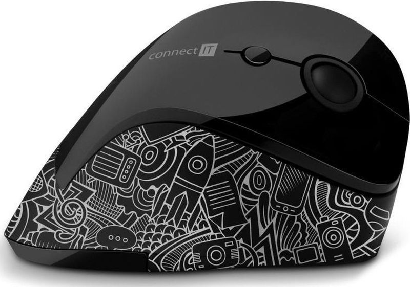 FOR HEALTH DOODLE - Ergonomische Draadloze Muis - Zwart - Optische Sensor - 1600 dpi