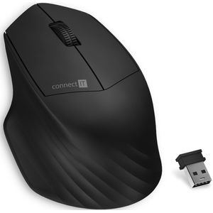 Connect IT Triple SmartSwitch bezdrátová pelė, 2,4 GHz & Bluetooth 5.0, juoda (Draadloze), Muis, Zwart