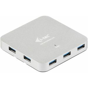 i-tec USB 3.0 7-Port HUB Metaal, Oplaadhub met 7 USB-Poorten en Stroomadapter