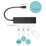 i-tec Advance C31HUB404 interface hub USB 3.2 Gen 2 (3.1 Gen 2) Type-C 5000 Mbit/s Zwart
