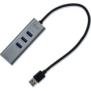 i-tec U3METALG3HUB Netwerkadapter 10 / 100 / 1000 MBit/s USB 3.2 Gen 1 (USB 3.0)