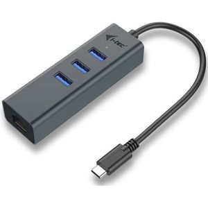 i-Tec USB-C Hub - Gigabit Ethernet - 3 Poorten - Zwart