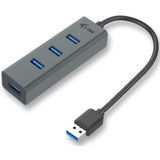 i-tec - U3HUBMETAL403 - Docking Station - Grijs - USB-A - 4 Havens