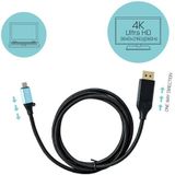 I-tec - Usb-c Naar Displayport Kabel - 150 Cm - Zwart