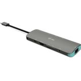 i-tec Metal C31NANODOCKLANPD laptop dock & poortreplicator Bedraad USB 3.2 Gen 1 (3.1 Gen 1) Type-C Zilver, Turkoois