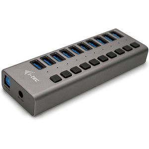 i-tec USB 3.0 10-Port HUB, Oplaadhub met 10 USB-Poorten en Stroomadapter 48W