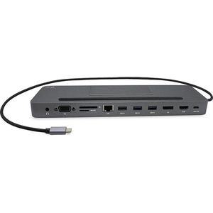 i-tec USB-C Dockingstation met Universele Voedingsadaptert - 1x HDMI, 1x VGA, 1x DisplayPort, 1x GLAN, 2x USB 3.0, 2x USB 2.0, 1x SD/MicroSD, 1x Audio, PD 85W