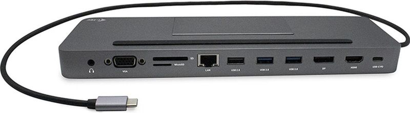 i-Tec 10-in-1 USB-C Docking Station - 4K HDMI + DP - Met Oplader