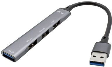 i-tec Metal U3HUBMETALMINI4 interface hub USB 3.2 Gen 1 (3.1 Gen 1) Type-A Metallic