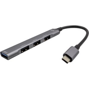 i-tec USB-C Metal Hub 1x USB 3.0 + 3x USB 2.0 Compatibel met alle laptops/tablets met USB-C of Thunderbolt-aansluitingen