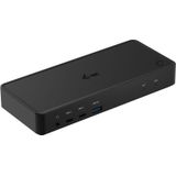 i-tec USB-C dubbel KVM scherm dockingstation 4K (USB C), Docking station + USB-hub, Zwart