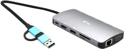 i-Tec USB-C Nano Dock - 2x HDMI + VGA + Ethernet + USB-A + Kaartlezer